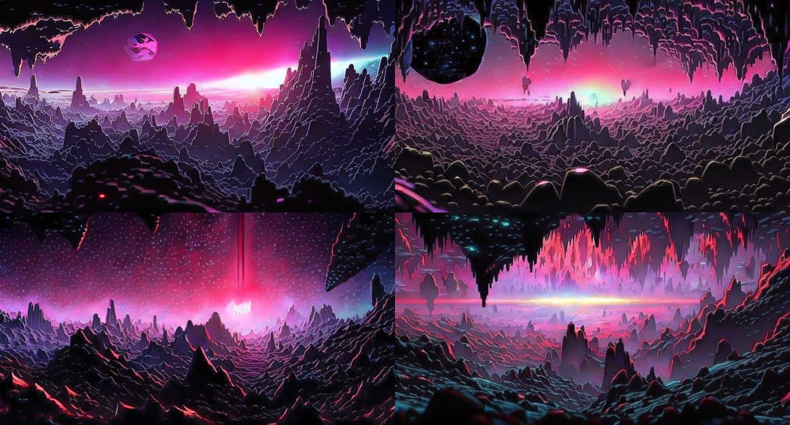 Cosmic Crystal Landscape: Dreamlike Digital Art