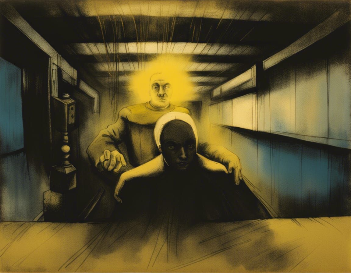 Vintage Cartoon Character in Dark Cubist Film Noir Style