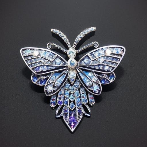 Rhinestone Crystal Foil Stratiform Moth