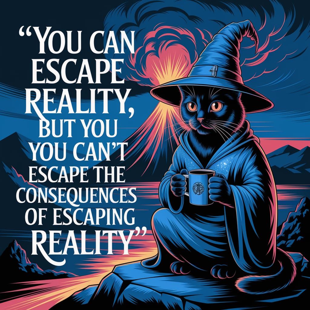 Mystical Feline Sage Contemplates Reality