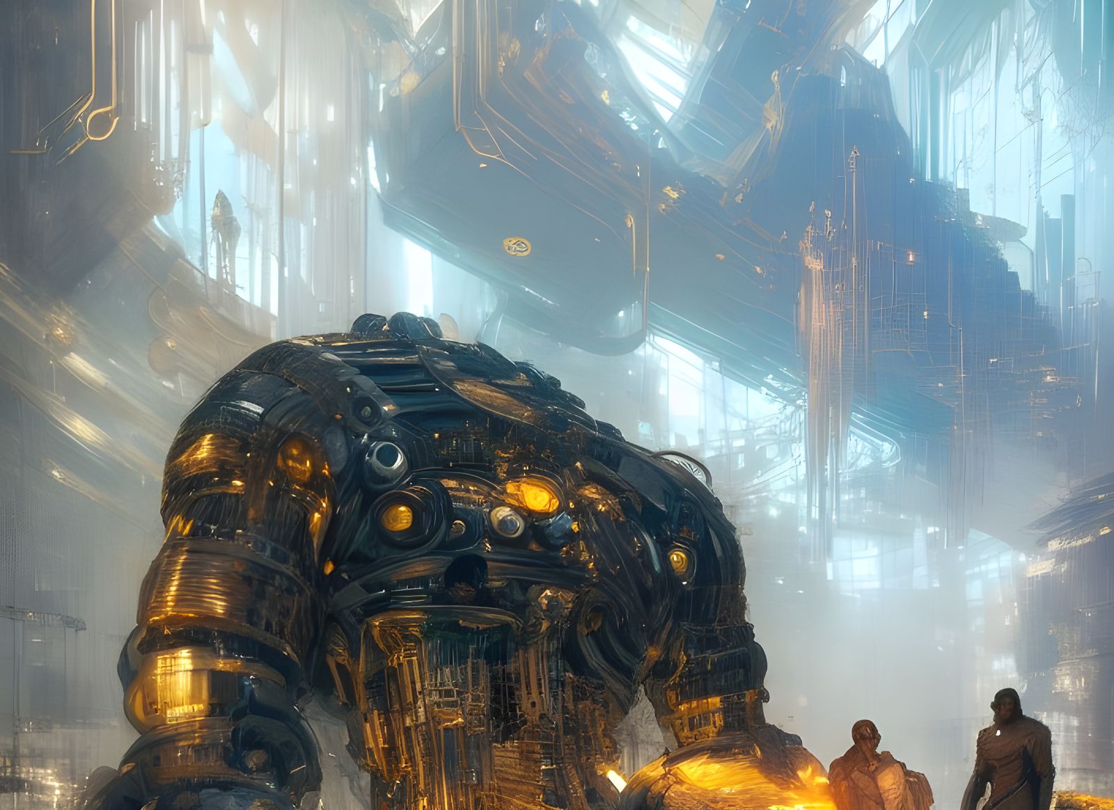 Men Constructing a Gold God in Holy Cave