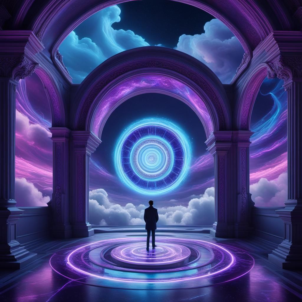 Surreal Neon-Gothic Portal to a Dream Vista