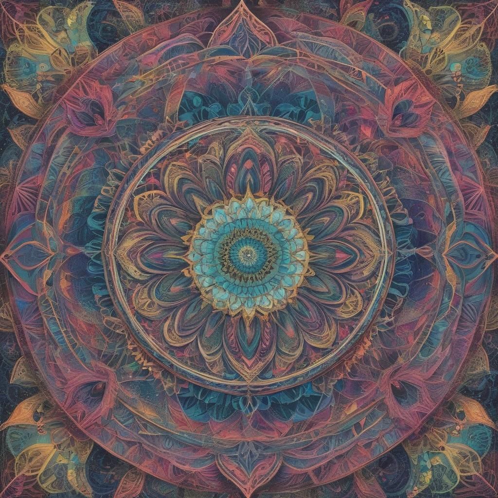 Fractal Zentangle Psychedelic Mandala Opalescent