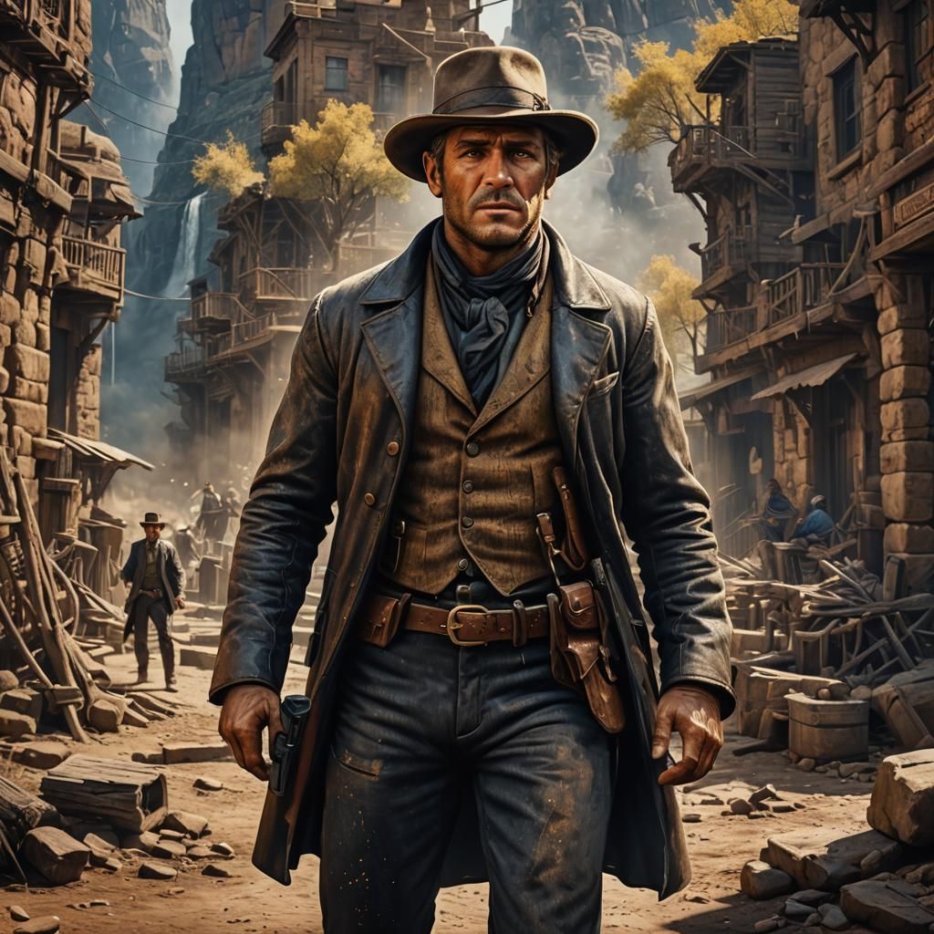 Butch Cassidy Portrait in Detailed Matte Painting