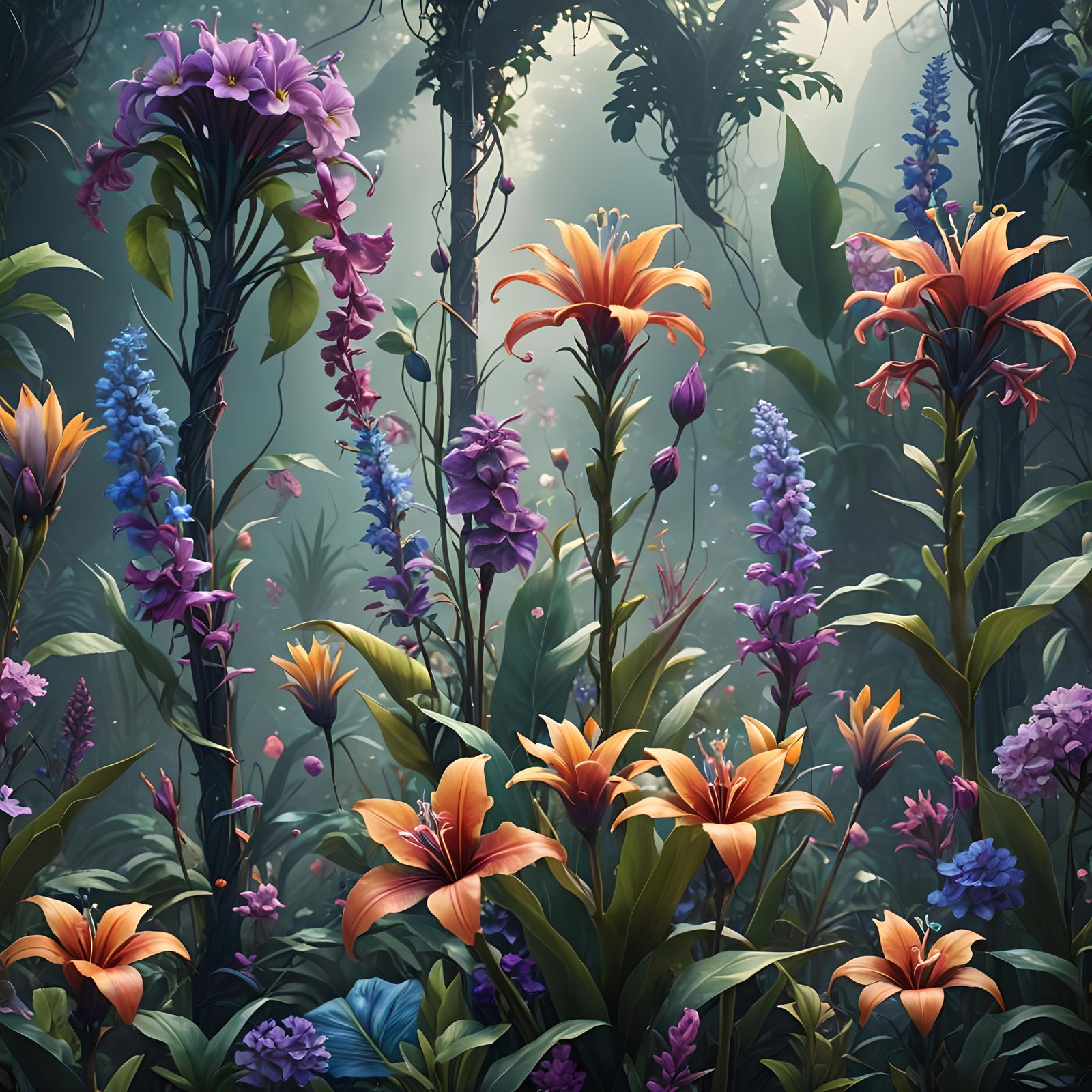 Fantastical Flowers Bloom on Single Stalk