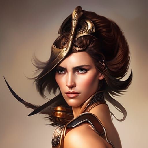 Detailed Barbarian Female Portrait in Hyperrealistic Style