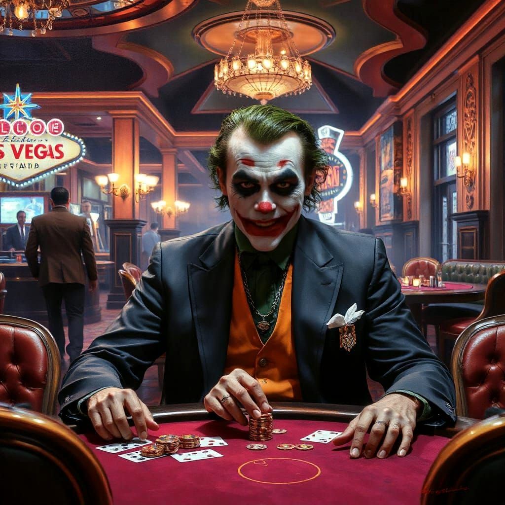 Joker at Las Vegas Casino, in Luis Royo Style