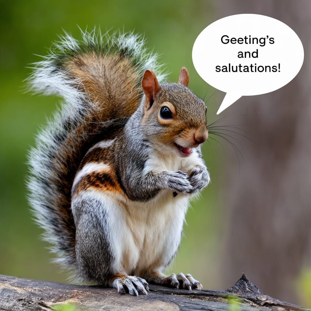 A Charming Squirrel Greeting in Winter Wonderland