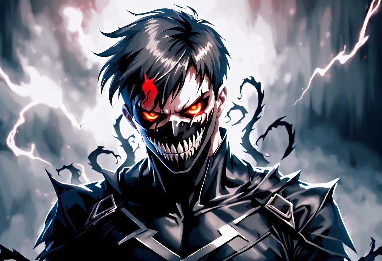 Eerie Animated Portrait with Sinister Shadows