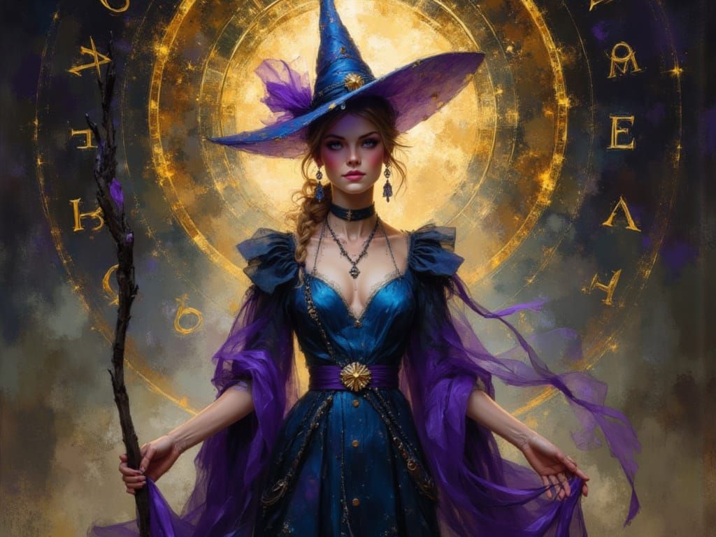 Mystic Witch Queen in Ethereal Concept Art Style