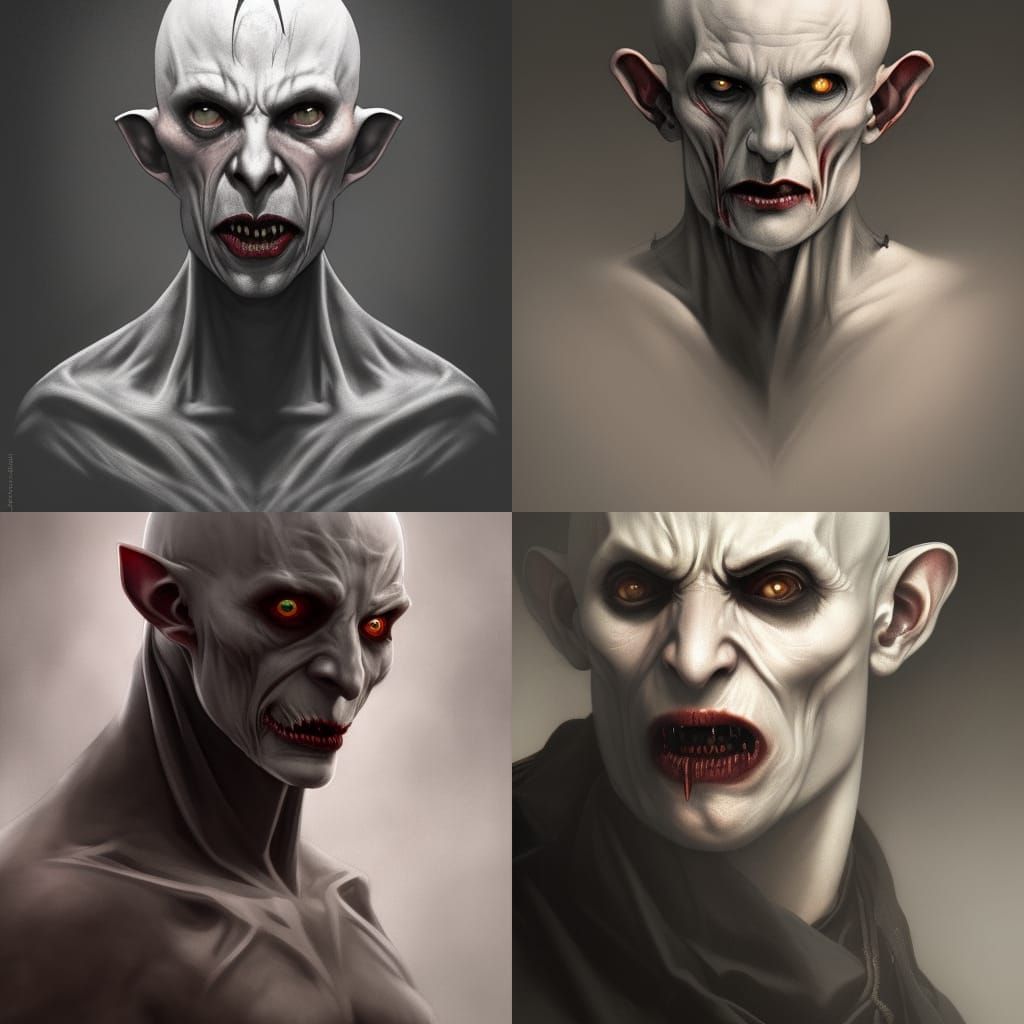 Nosferatu Vampire Portrait in Detailed Digital Art Style