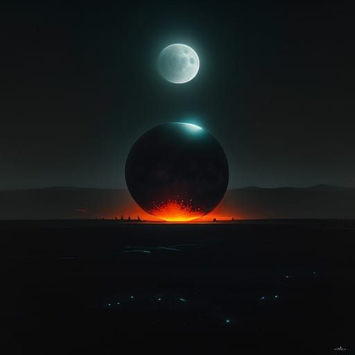 Eerie Dusk Landscape in a Post-Apocalyptic World