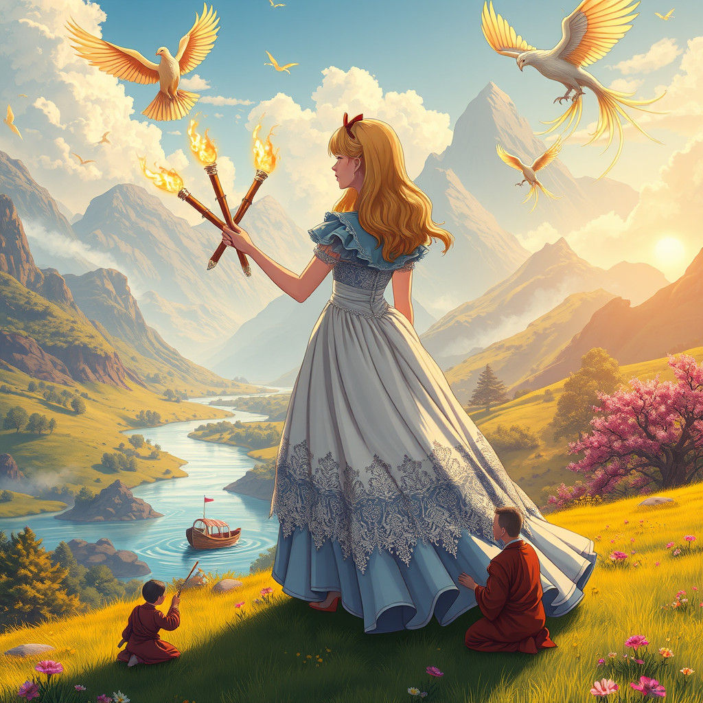 Alice in Wonderland with Fiery Wands, Studio Trigger Style