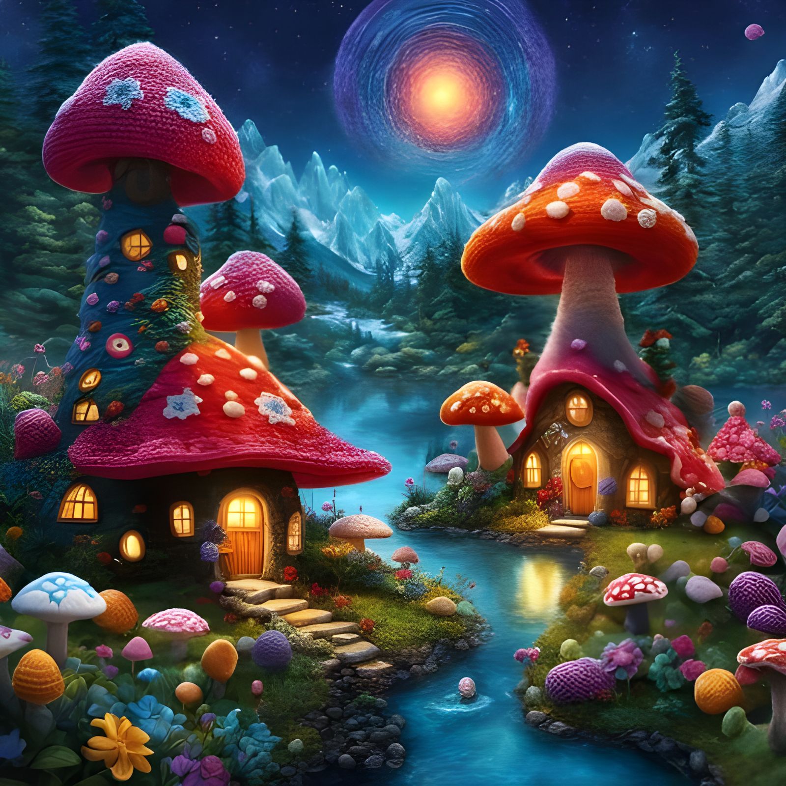 Magical Crocheted Gnome Village in Crochet World