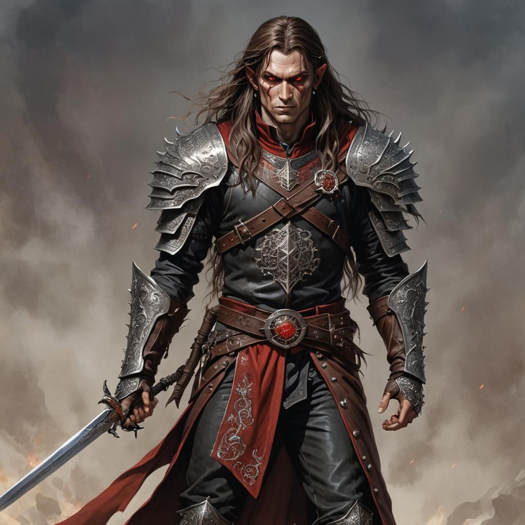 Half-Elf Magus in Hellscape: Dark Fantasy Art