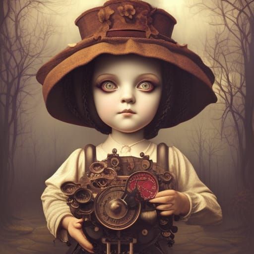 Gothic Mechanical Dolls in Detailed Matte Painting