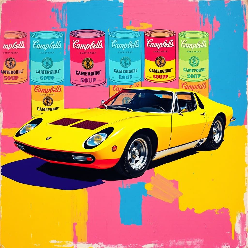 1966 Lamborghini Miura in Pop-Art Style