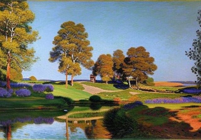 Impressionist Landscape in Monet Style