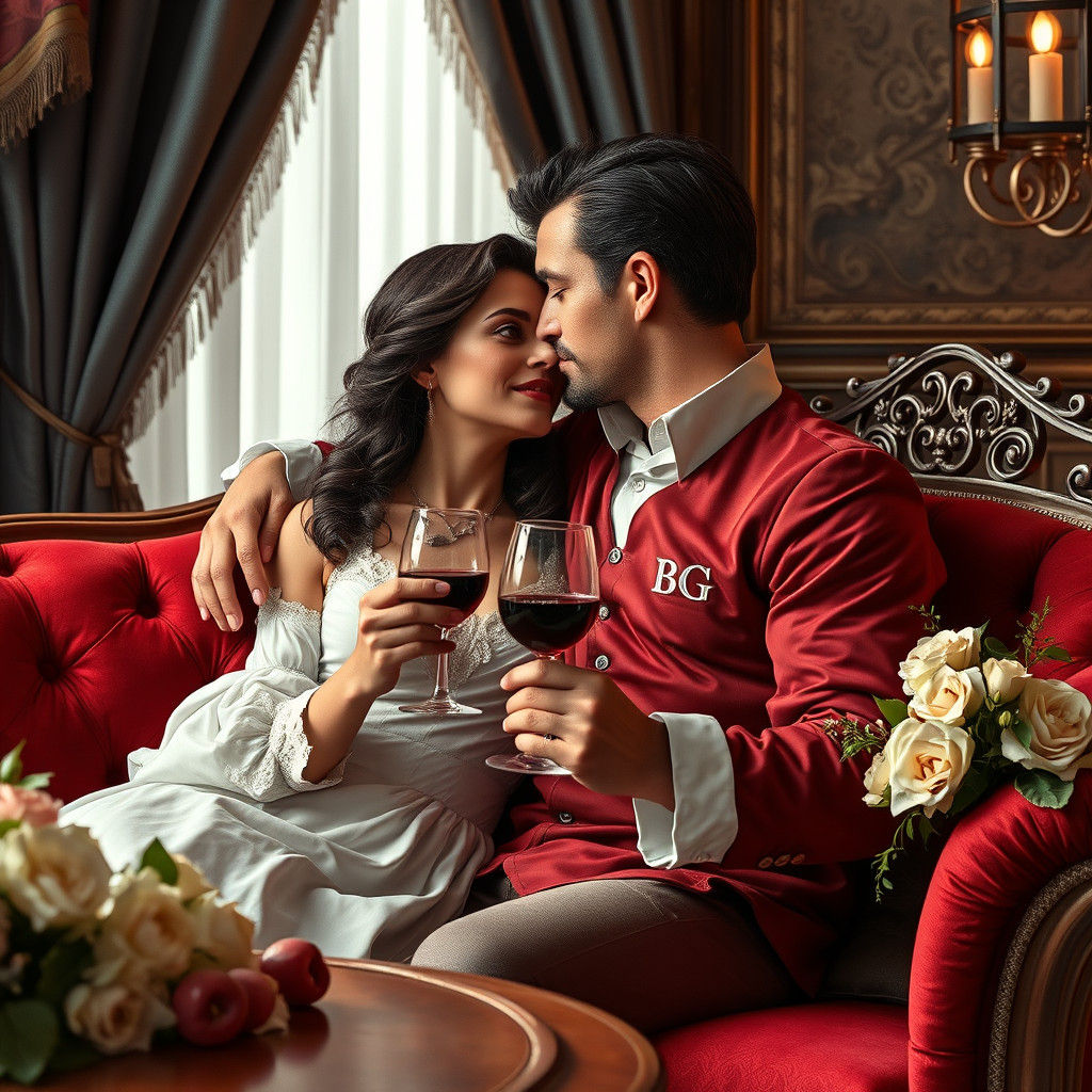 Persian Woman with Blue Eyes in Renaissance Setting