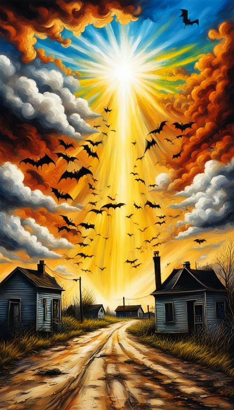 Fiery Wasteland Portal in Graffiti Street Art