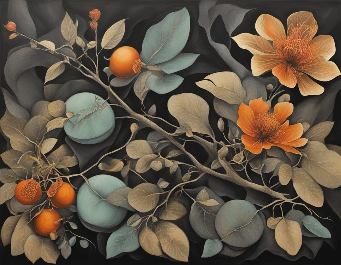 Abstract Surrealism Painting of Bramble Sandrift