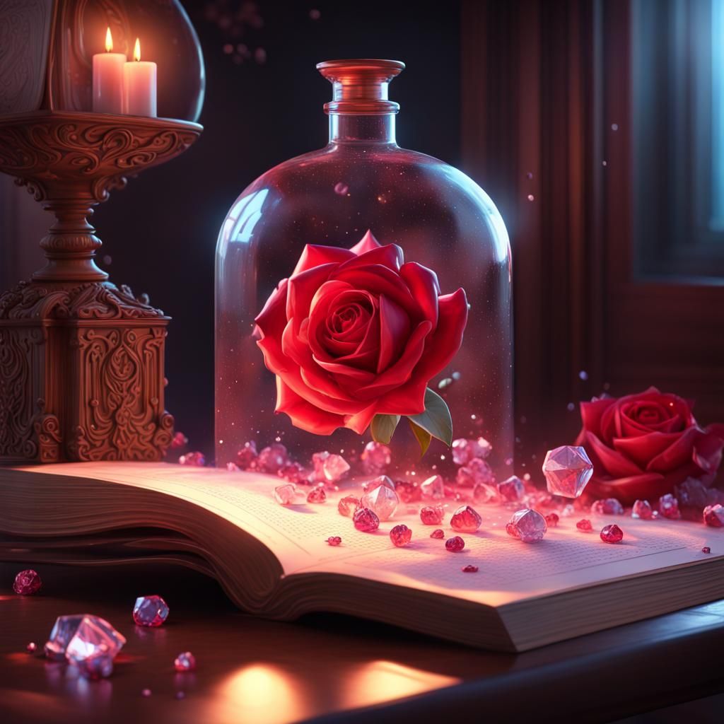 Magical Still Life with Books and Potions