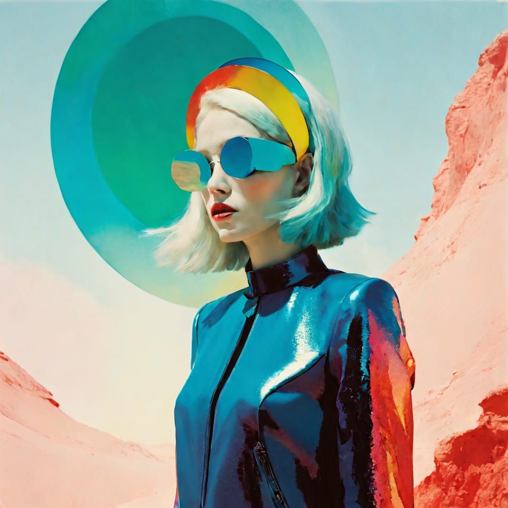 Abstract Rock Star Halo in Oil on Canvas