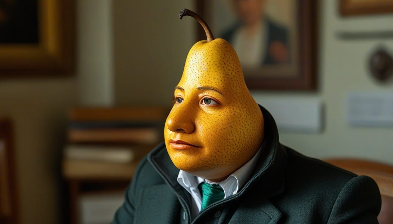 Pear-Shaped Woman with Green Hair