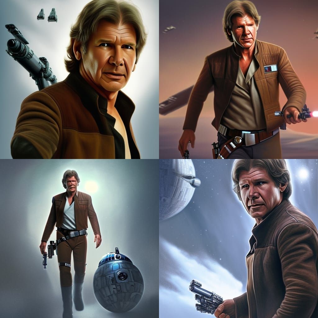 Hyperrealistic Han Solo from Star Wars in 8k
