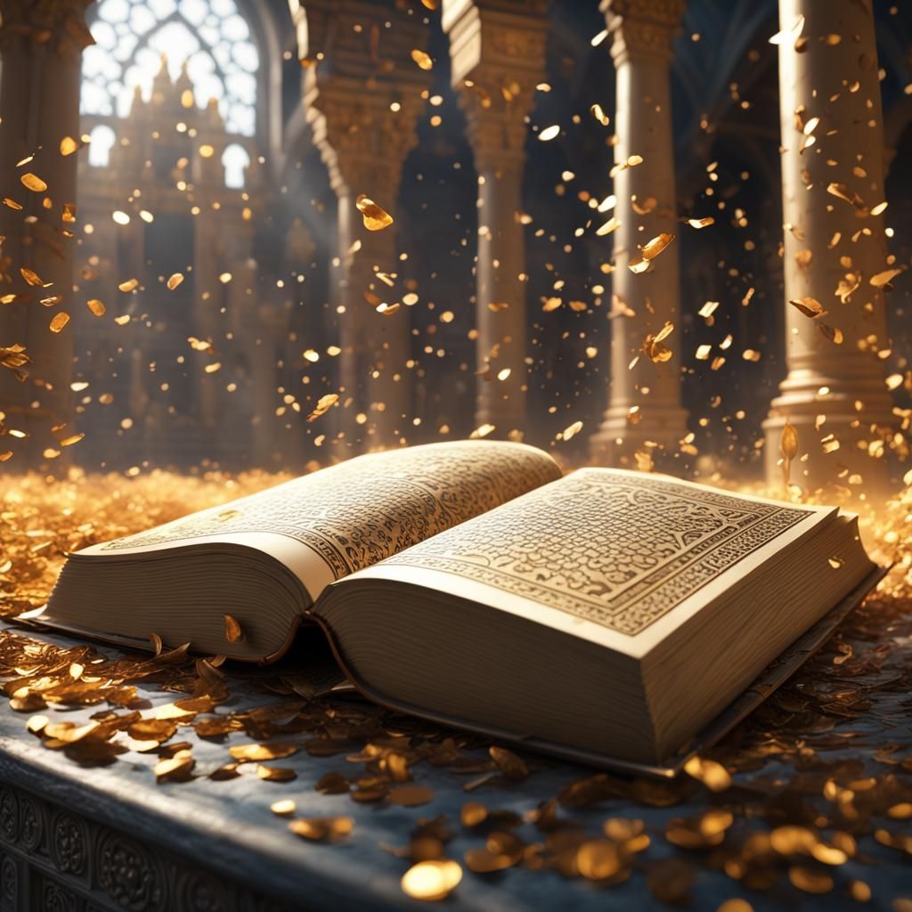 Quran in Paradise: Dark Fantasy Concept Art