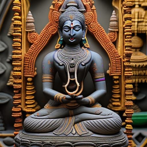 Shiva in Mycelium Network, Digital Art