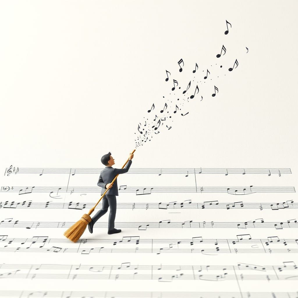 Surreal 3D Rendering of a Tiny Music Eraser
