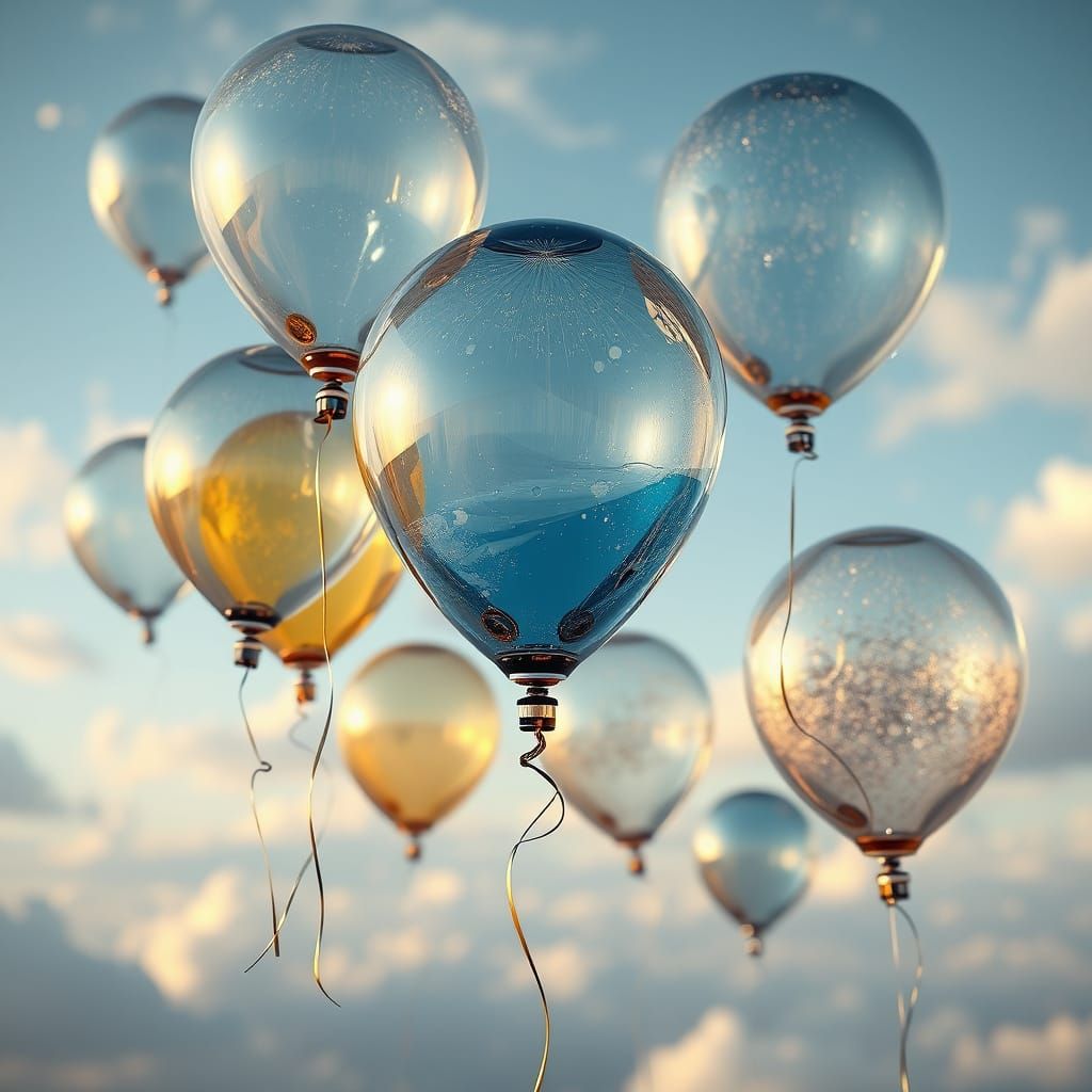 Surreal Balloons Made of Glass, Metal and Water