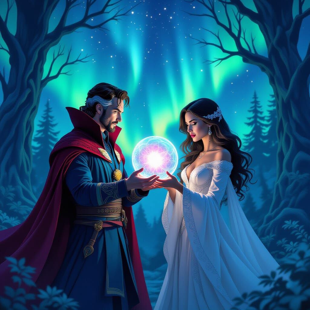 Doctor Strange and Lady Death in Enchanted Forest