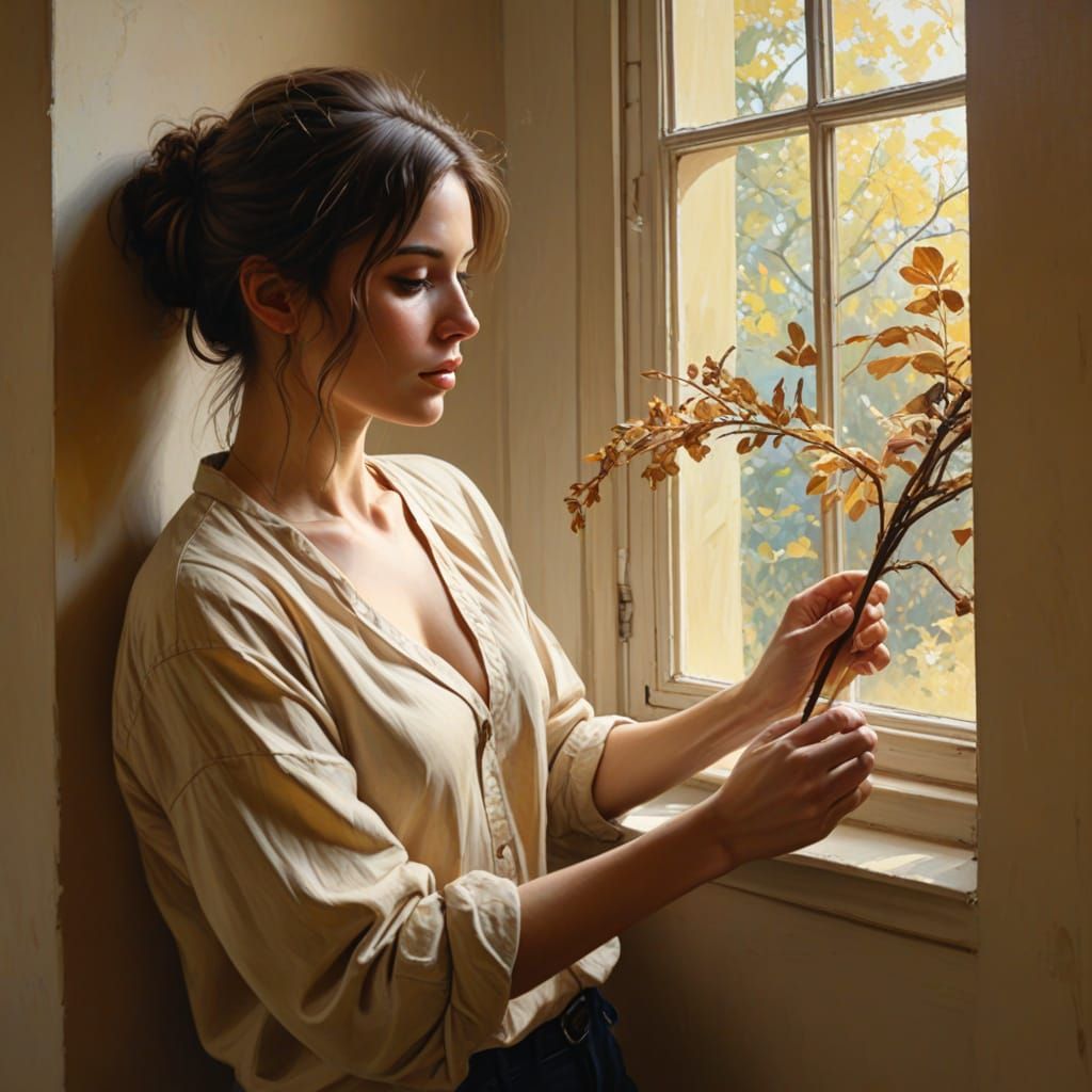 Romantic Portrait in a Fantastical Landscape