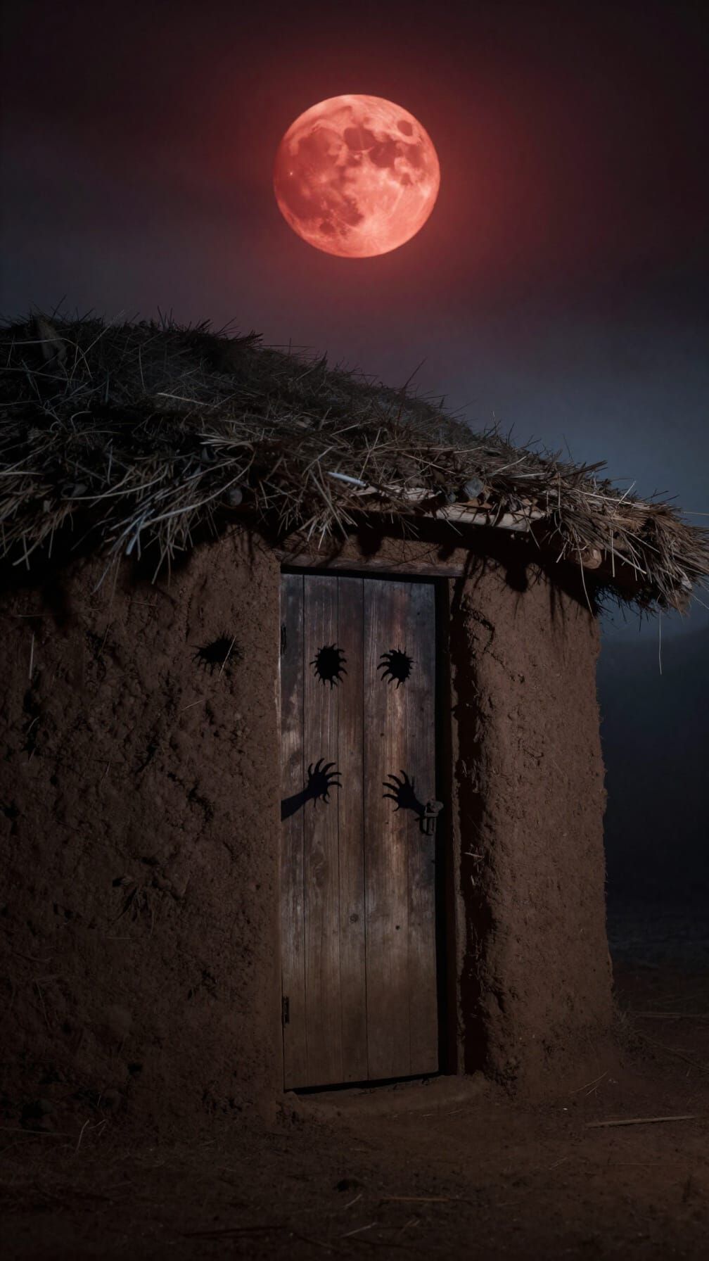 African Folk Horror Village Under Blood Moon
