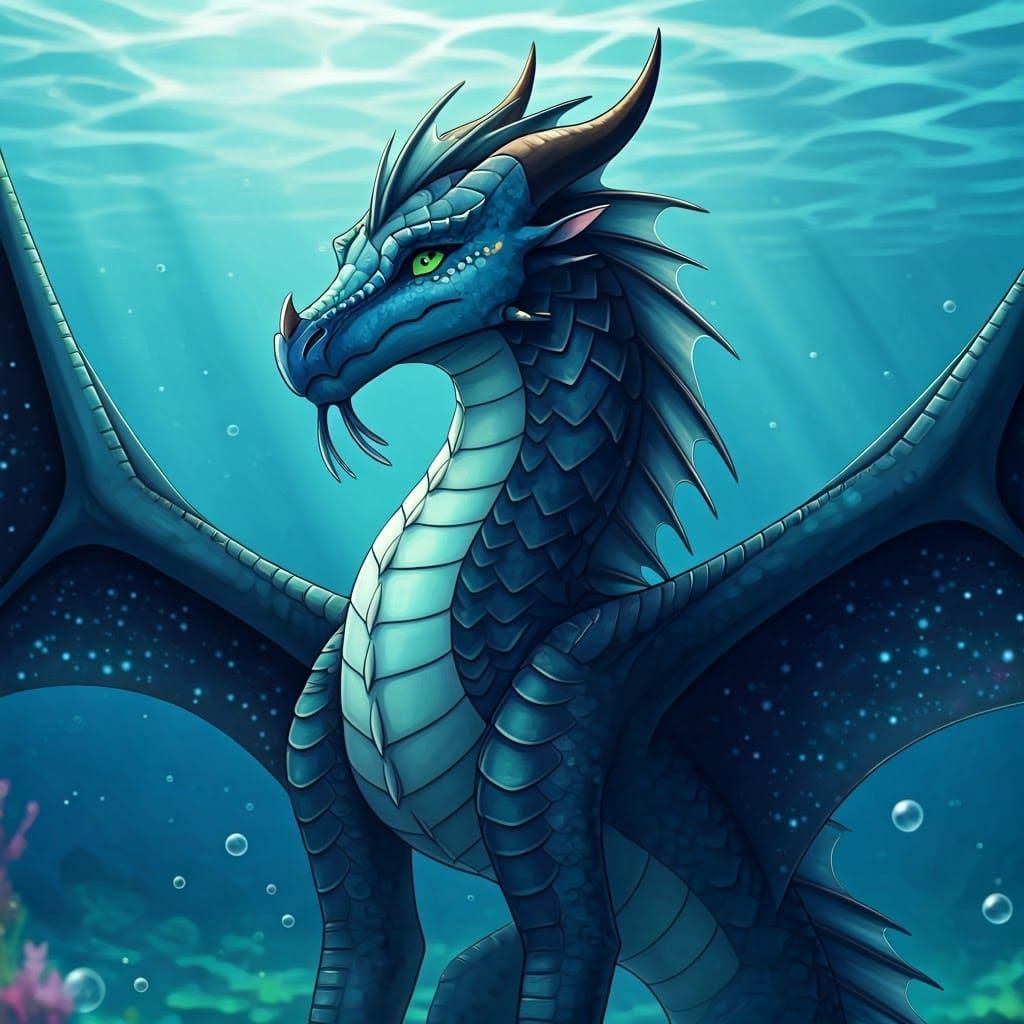 Hybrid Dragon: Nightwing and Seawing in Anime Style