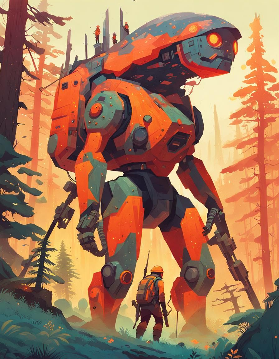 Lava Forest Soldiers in Sci-Fi Style