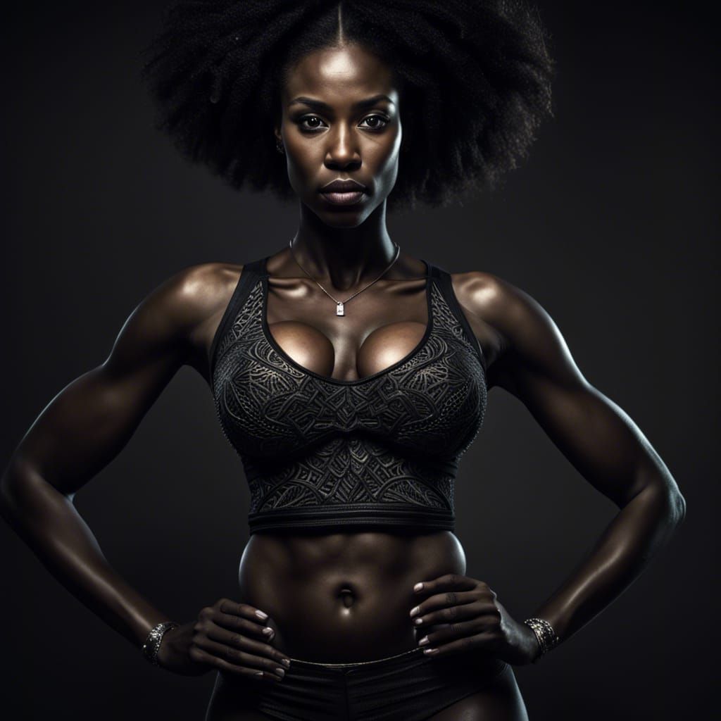 Muscular black girl