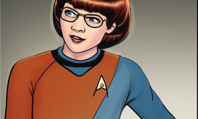 Velma as Vulcan in Star Trek Uniform