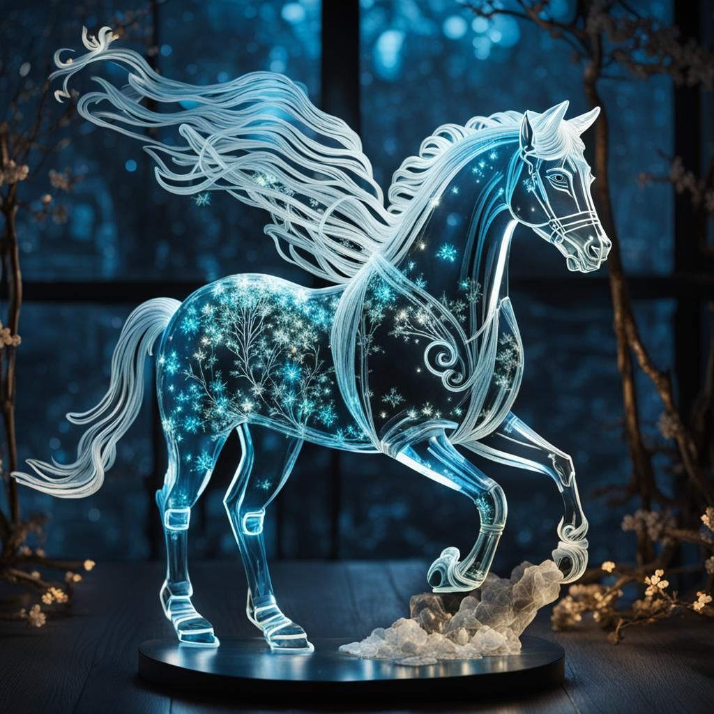 Luminescent Crystal Horse Shimmers