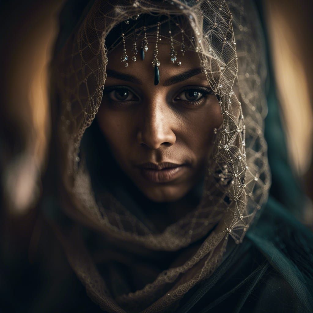 Oriental Dancer Portrait in Studio Lighting