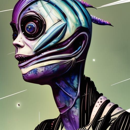 Alien in Shards: Tragic Beauty in Gouache