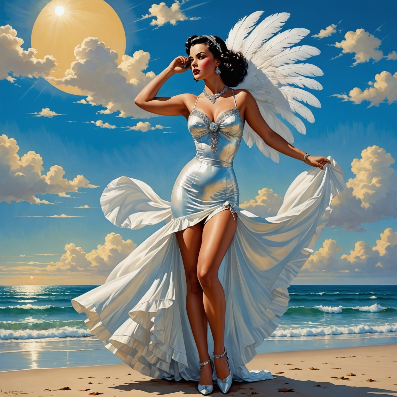 Rubenesque Beauty in Art Deco Style