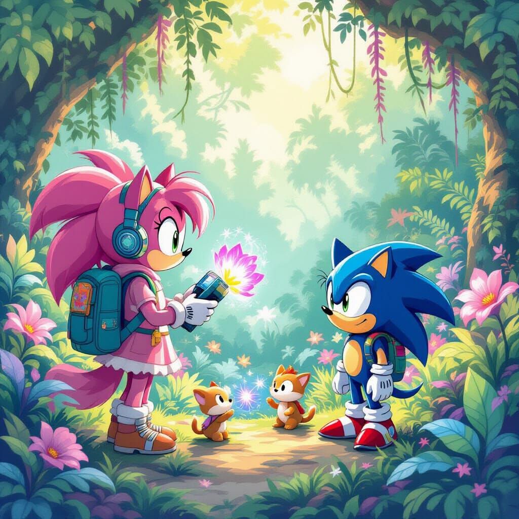 Amy and Sonic Explore an Alien Jungle