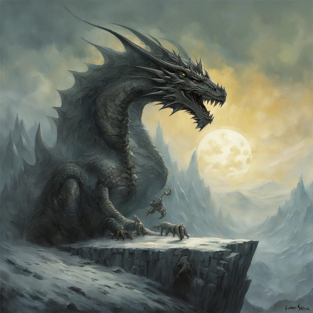 Majestic Dragon Paarthurnax on Throat of the World in Epic F...