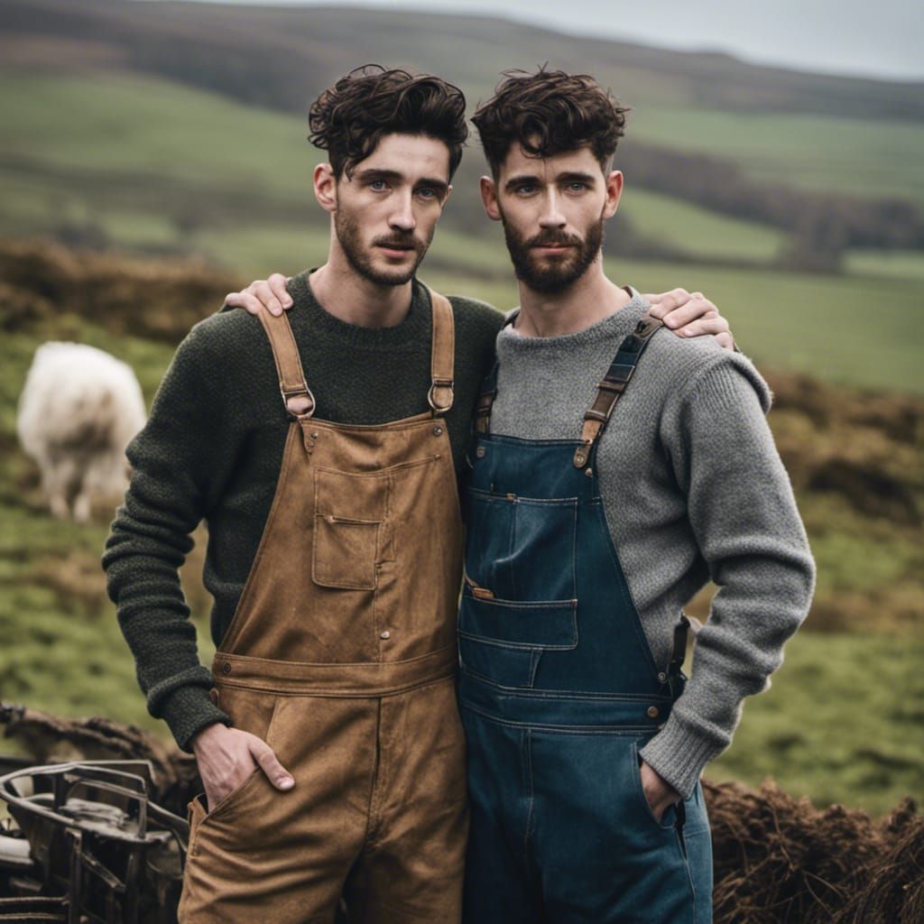 Romantic Embrace of Young Farmers in Yorkshire Moors