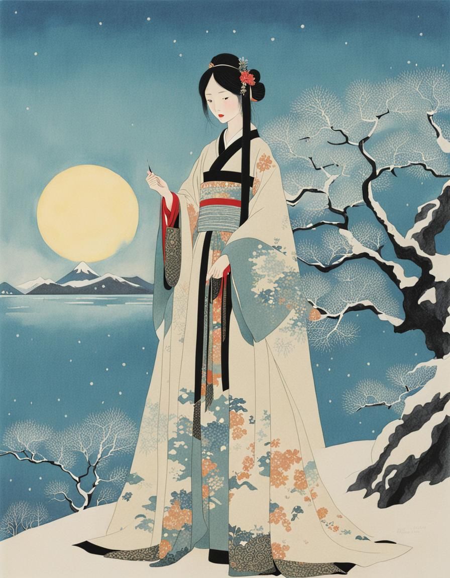 Ethereal Portrait in Contemporary Japanese Style