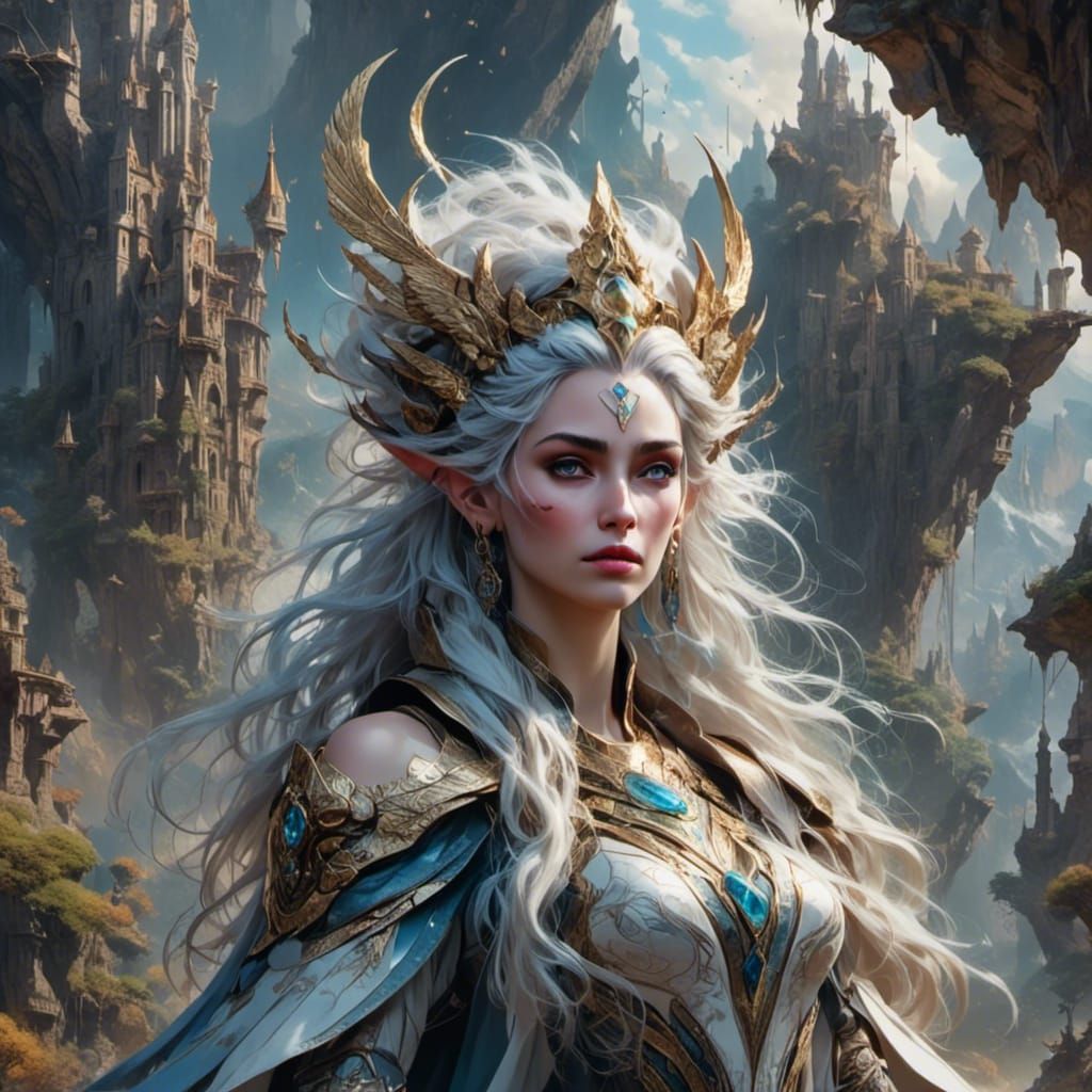 Elf Angel Priest in Epic Digital Painting Style