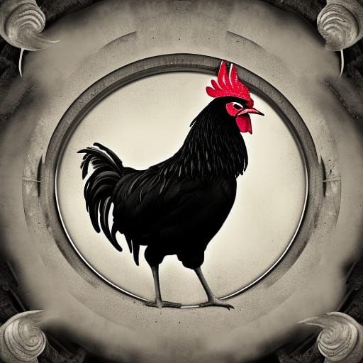 Rooster Logo Design in Detailed Matte Painting Style